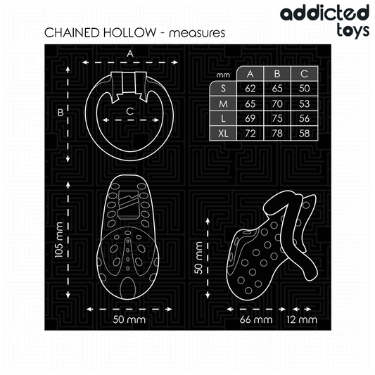 ADDICTED TOYS LOCKED - GABBIA PER PENE CAVA CON CATENA 10,5 CM