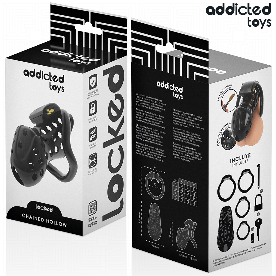 ADDICTED TOYS LOCKED - GABBIA PER PENE CAVA CON CATENA 10,5 CM