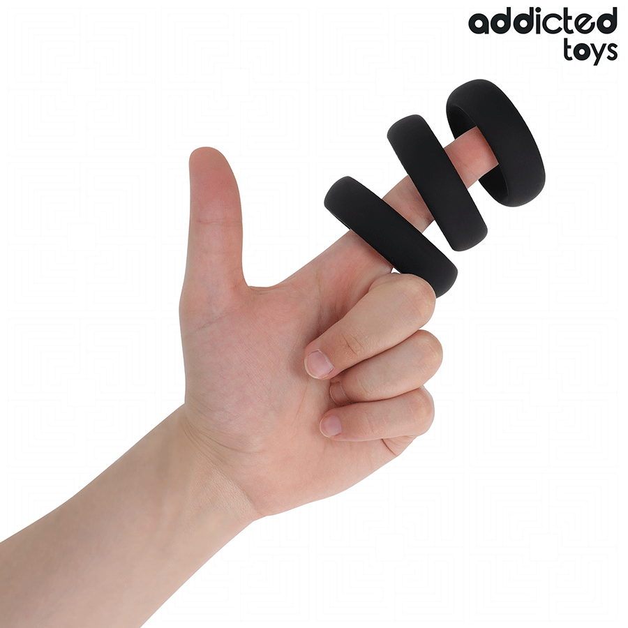 ADDICTED TOYS - SET DI ANELLI PIATTI IN SILICONE