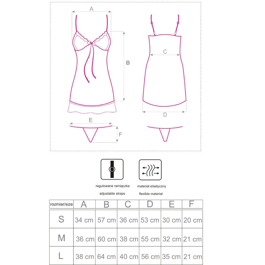 LIVCO CORSETTI FASHION - LUISE 1710 BABYDOLL + PERIZOMA NERO S