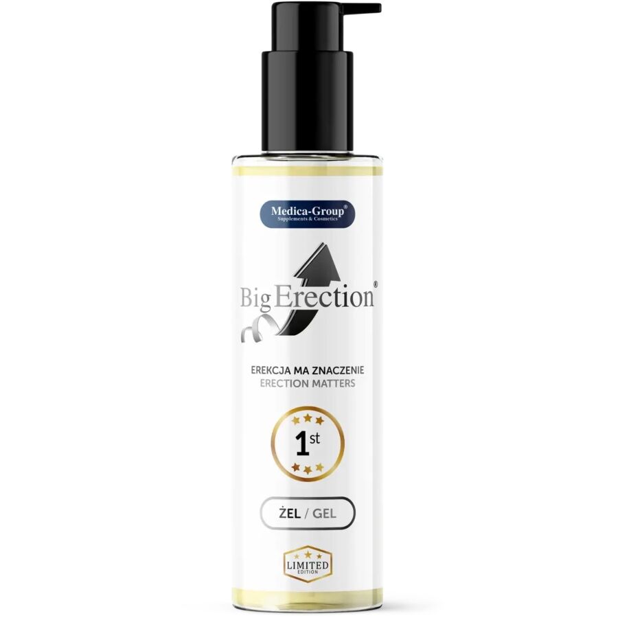 Gel intimo MEDICA GROUP per erezioni grandi, bottiglia da 150 ml, con etichetta visibile e flacone in primo piano.