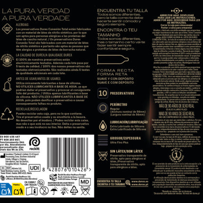 DUREX - TOTAL CONNECTION XL ULTRA FINE PLUS SENZA LATTICE 10 UNITÀ