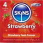 SKINS - PRESERVATIVI PREMIUM ALLA FRAGOLA CONFEZIONE DA 4