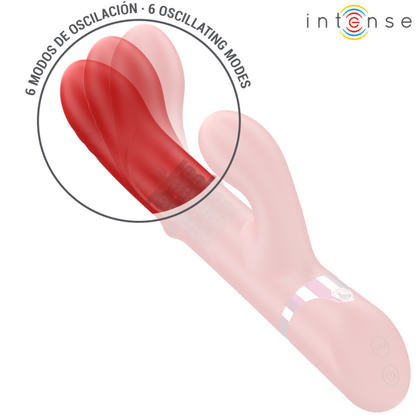 INTENSE - LELE VIBRATORE MULTIFUNZIONE ROTANTE E OSCILLANTE E STIMOLANTE ROSSO