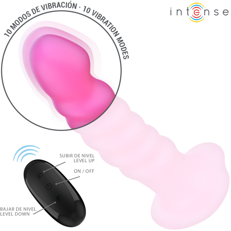 INTENSE - VIBRATORE CINDY TAGLIA L DESIGN A SPIRALE 10 VIBRAZIONI ROSA TELECOMANDO