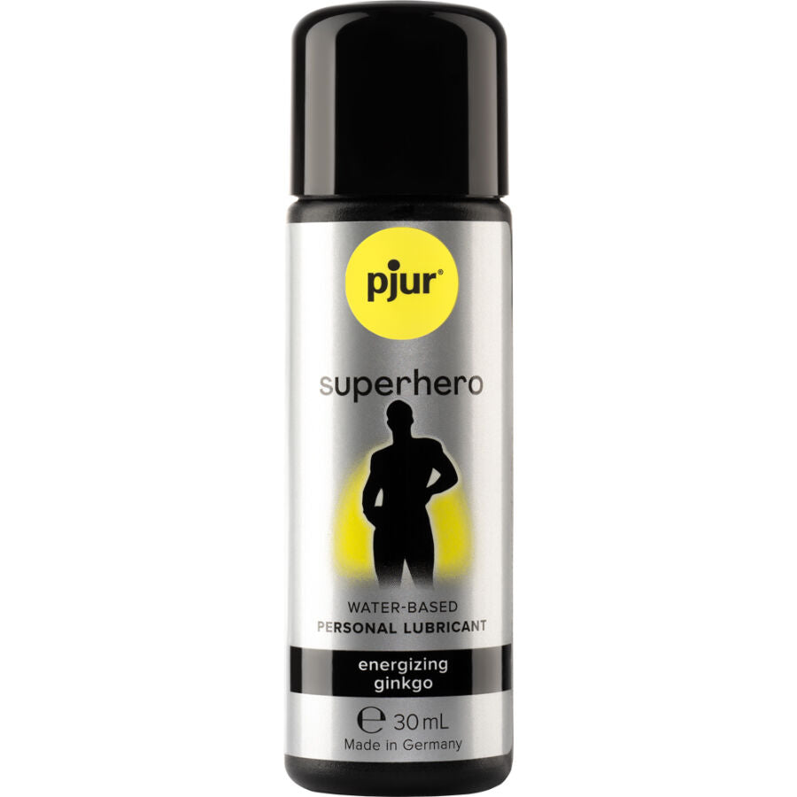 Lubrificante energizzante PJUR Supereroe Ginkgo in flacone da 30 ml, con etichetta e dettagli del prodotto visibili.