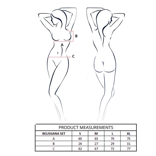 PASSION - BELISSANA REGGISENO + PERIZOMA BLU L/XL