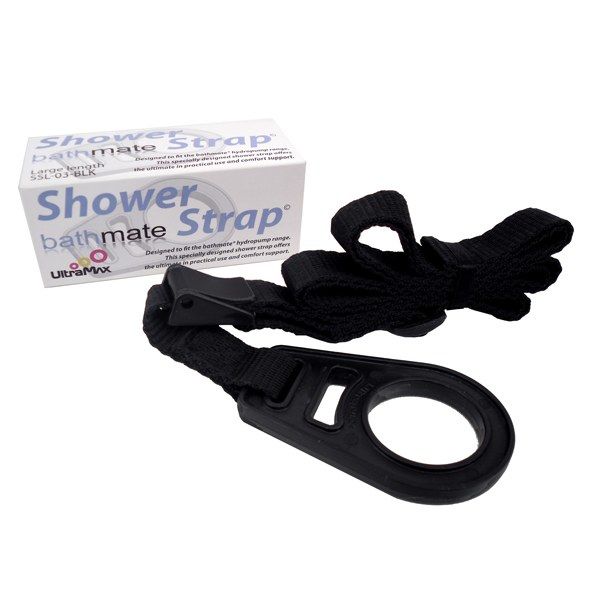 Imbracatura di supporto Bathmate per cinghia da doccia, mostra la struttura robusta e regolabile in materiale resistente.