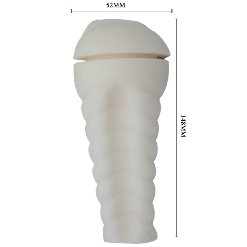Masturbatore maschile Pretty Love con design a forma di vagina, morbido e realistico per piacere personale.