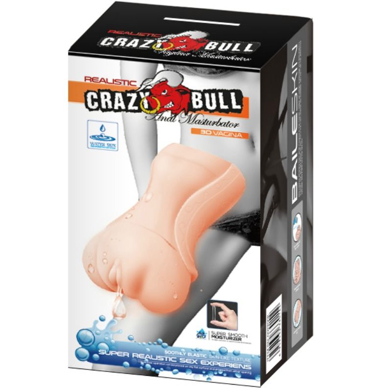 Masturbatore della vagina CRAZY BULL con pelle reale, dettagli realistici e superficie morbida, per massimo comfort e piacere.