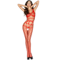 PASSION - WOMAN BS032 BODYSTOCKING ROSSO TAGLIA UNICA