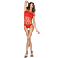 PASSION - WOMAN BS035 BODYSTOCKING ROSSO TAGLIA UNICA