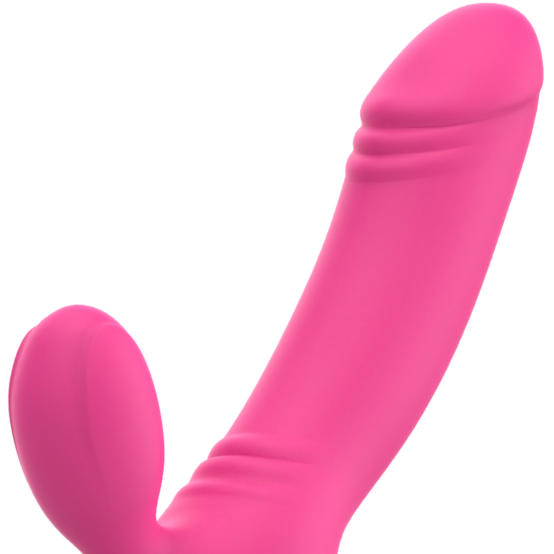 Vibratore OHMAMA BIX doppia stimolazione edizione natalizia rosa, dispositivo per piacere e relax, con design elegante e color rosa.