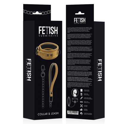 FETISH SUBMISSIVE ORIGIN - COLLANA A CATENA RIVESTITA IN NEOPRENE