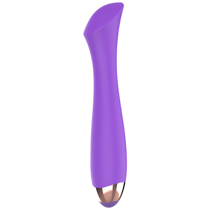 Vibratore ricaricabile WOMANVIBE in silicone con punta "K" Mandy, forma ergonomica e design discreto.