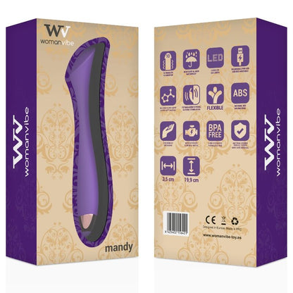 Vibratore ricaricabile WOMANVIBE in silicone con punto "K" Mandy, design elegante e superficie liscia.