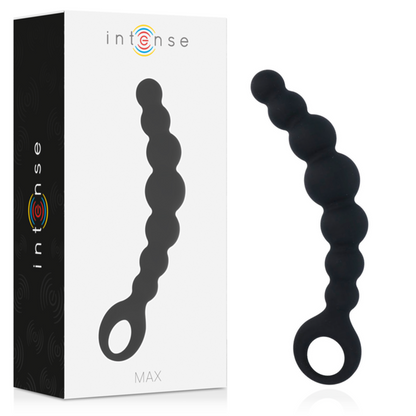 Sfere anale nero INTENSE ANAL TOYS SFERE ANAL MAX, forma rotonda e liscia, ideale per stimolazione anale.