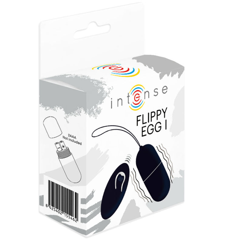 Uovo vibrante nero Flippy I di INTENSE COUPLES TOYS con telecomando, design elegante e funzionalità wireless per coppie.