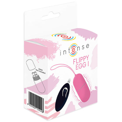 Uovo vibrante rosa INTENSE Flippy I con telecomando, giocattolo erotico per coppie, visibile con dettagli lisci e telecomando.
