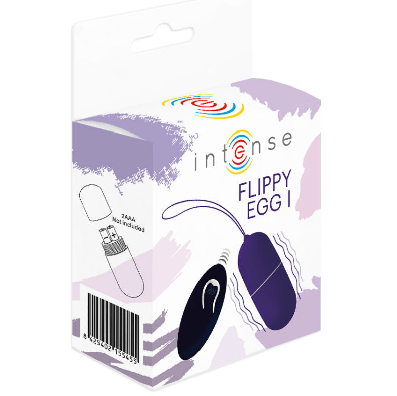 Uovo vibrante viola INTENSE Flippy I con telecomando, giocattolo intimo per coppie, visibile in dettaglio.
