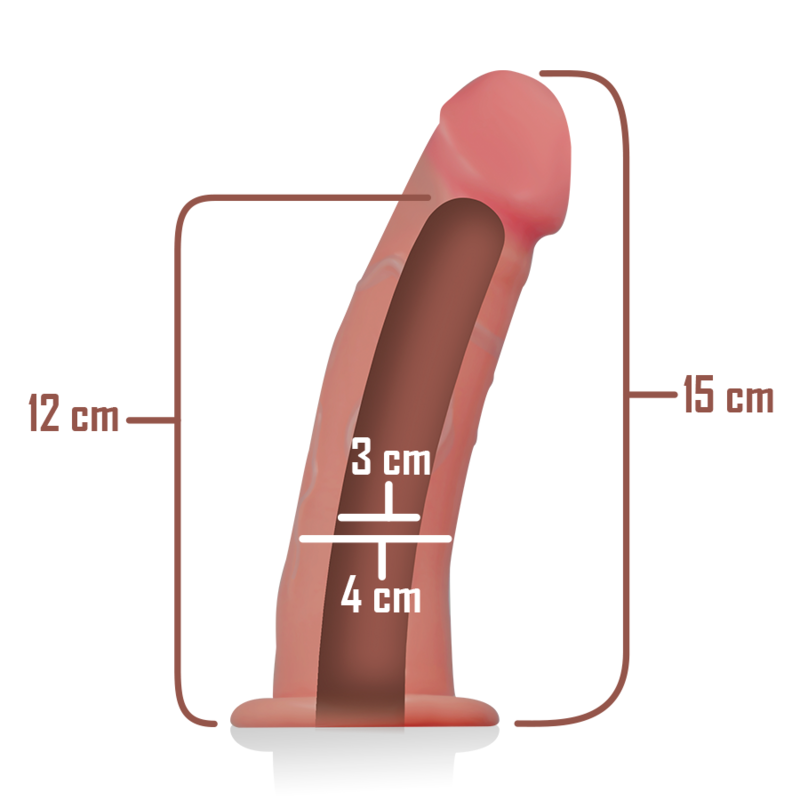 Imbracatura cava INTENSE con dildo di 16x3 cm, in silicone nero, per giochi di coppia, marca INTENSE COUPLES TOYS.