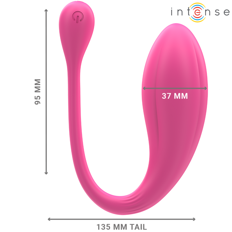 Vibratore INTENSE Janice U con doppia stimolazione, 10 vibrazioni, colore rosa e telecomando, per coppie.