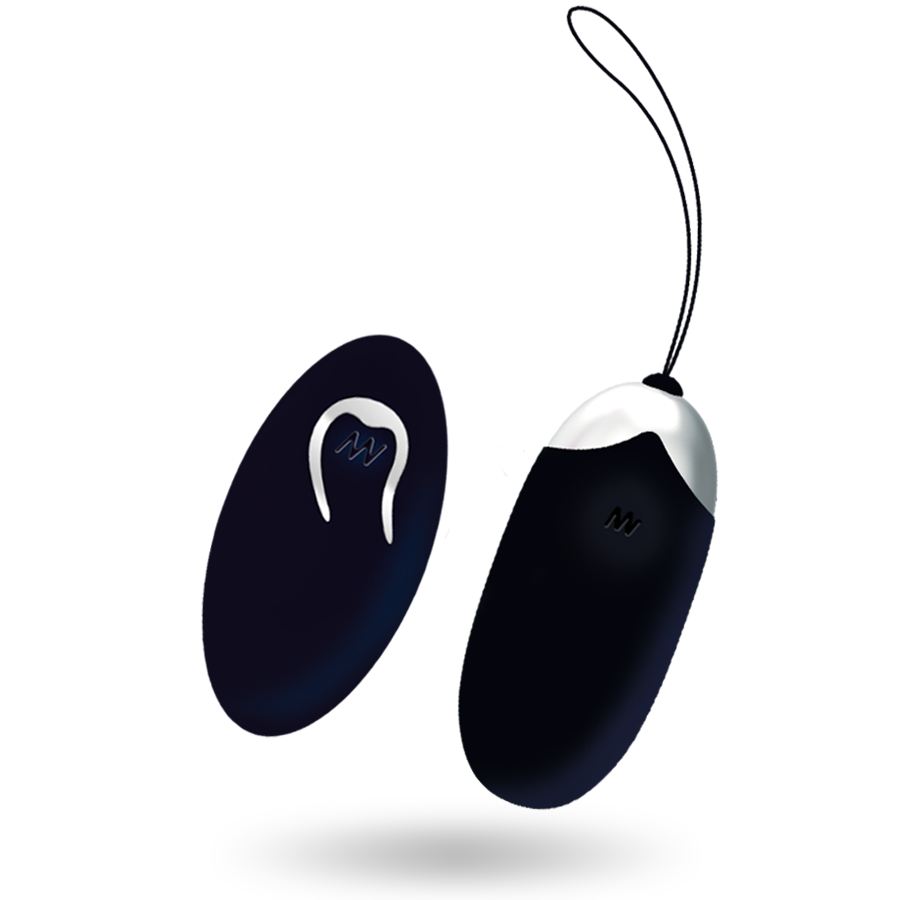 Uovo vibrante Flippy II nero di INTENSE COUPLES TOYS con telecomando, dispositivo per giochi intimi e stimolazione.