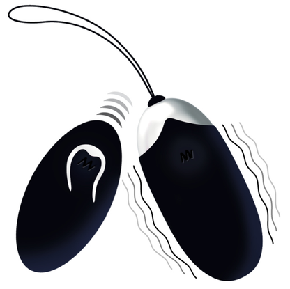 Uovo vibrante Flippy II nero di INTENSE COUPLES TOYS con telecomando, design liscio e compatto, ideale per stimolazione e piacere.