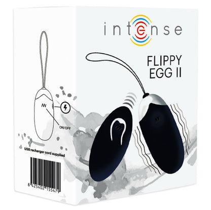 Uovo vibrante Flippy II INTENSE COUPLES TOYS in nero con telecomando, dispositivo di stimolazione e piacere per coppie.