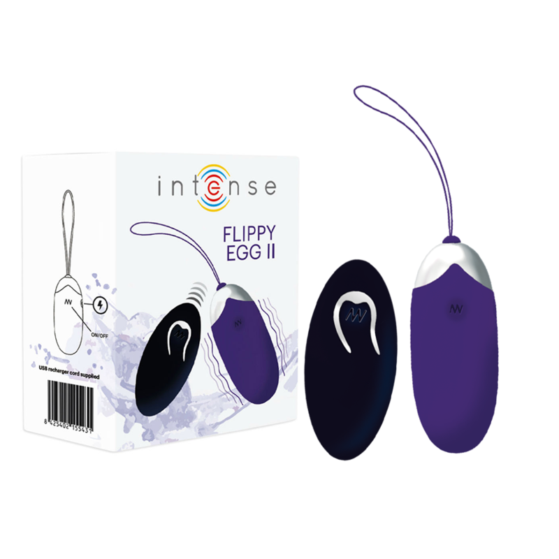 Uovo vibrante Flippy II viola di INTENSE COUPLES TOYS con telecomando, dispositivo di piacere per coppie, immagine del prodotto