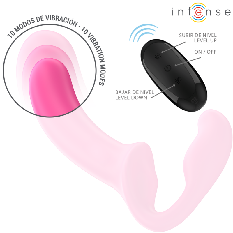 Vibratore doppio rosa di 20 cm INTENSE AMY con telecomando, design elegante e funzionale, prodotto da INTENSE FUN.