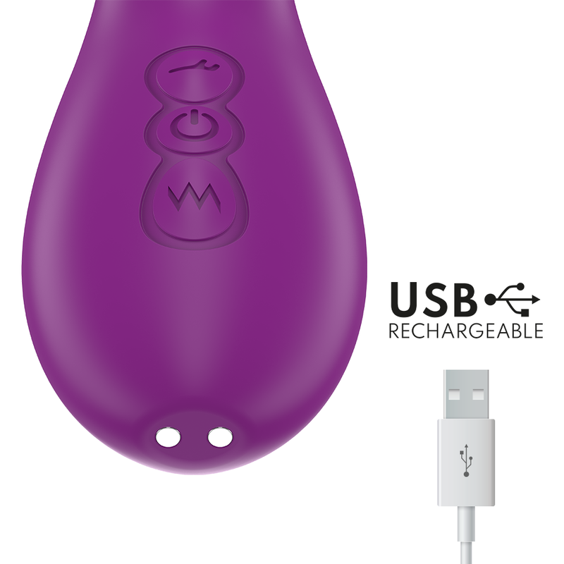 Vibratore multifunzione INTENSE APOLO viola con 7 modalità di vibrazione e lingua oscillante, ricaricabile e progettato per il piacere.