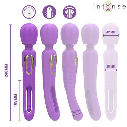 Bacchetta vibrante Christy con lingua mobile di INTENSE FUN, dispositivo di stimolazione con design colorato e funzionalità vibranti.