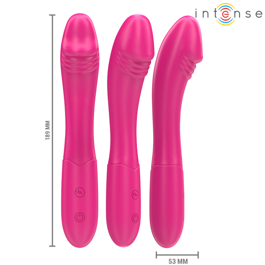 Vibratore flessibile rosa INTENSE Belinda di 19 cm con 10 modalità di vibrazione, brand INTENSE FUN, immagine dettagliata