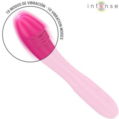 Vibratore rosa flessibile INTENSE Belinda da 19 cm con 10 modalità di vibrazione, prodotto da INTENSE FUN.