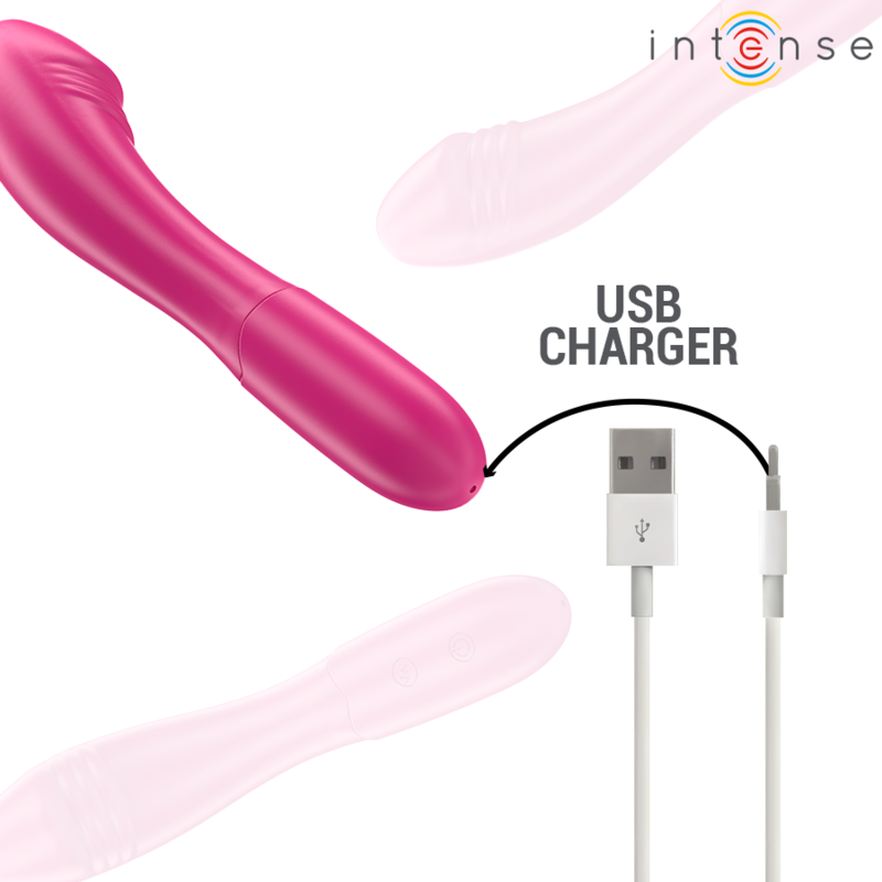 Vibratore rosa INTENSE Belinda, 19 cm flessibile con 10 modalità di vibrazione, marca INTENSE FUN, immagine del prodotto