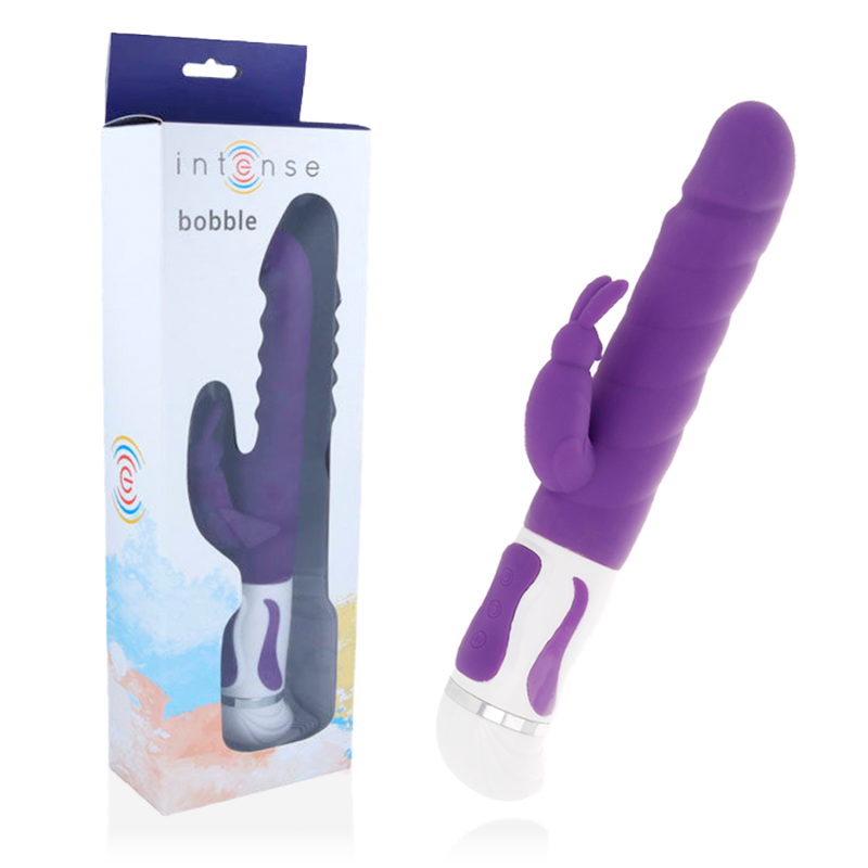 Vibratore rotore INTENSE Bobble color lilla in silicone con design ergonomico e texture morbida, per stimolazione intensa.