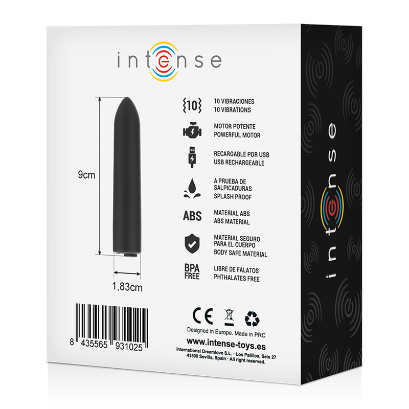 Bullet vibratore INTENSE FUN con 10 modelli, design compatto e versatile per stimolazione intensa.