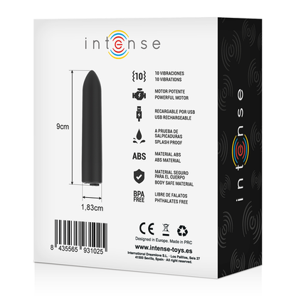 Bullet vibratore INTENSE FUN con 10 modelli, design compatto e versatile per stimolazione intensa.