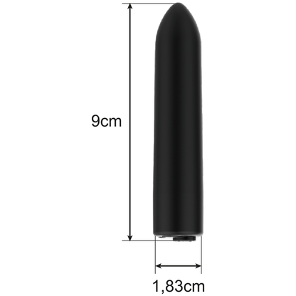 Bullet vibratore INTENSE FUN con 10 modalità di vibrazione, in colore rosso, design ergonomico e compatto.