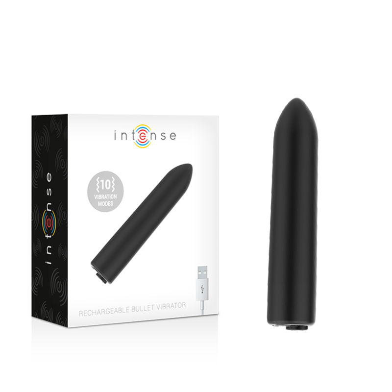 Bullet a vibrazione INTENSE FUN con 10 modelli diversi, progettato per stimolazione e piacere, visibile nella immagine.