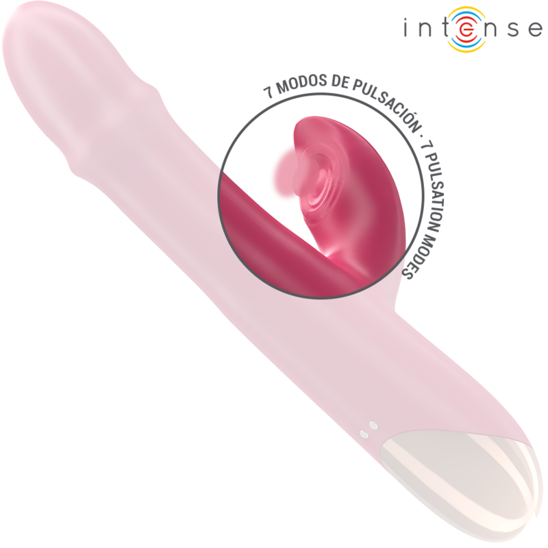 Vibratore multifunzione 3 in 1 INTENSE CHLOE di INTENSE FUN in colore rosso, con design elegante e dettagli in rilievo.