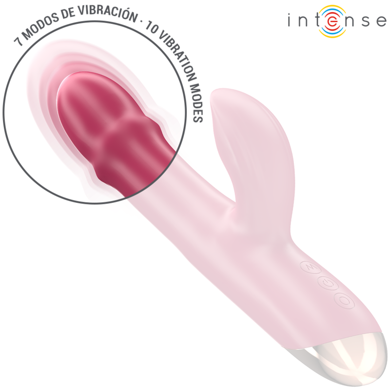 Vibratore multifunzione 3 in 1 INTENSE CHLOE di colore rosso, prodotto da INTENSE FUN, visibile in primo piano.