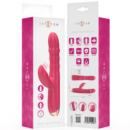 Vibratore multifunzione 3 in 1 rosso INTENSE - CHLOE, prodotto di INTENSE FUN, con design elegante e funzionalità versatili