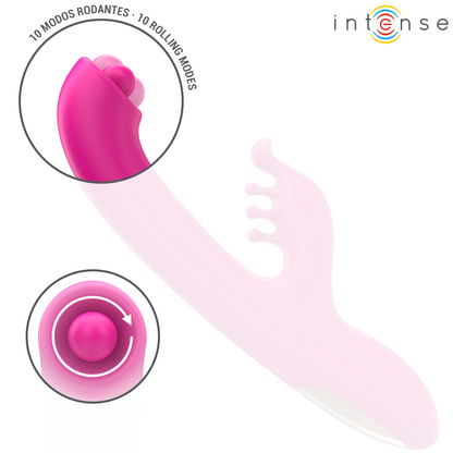 Vibratore multifunzione Christina INTENSE FUN rosa, 22,5 cm, design a coniglio, ideale per stimolazione e piacere personale