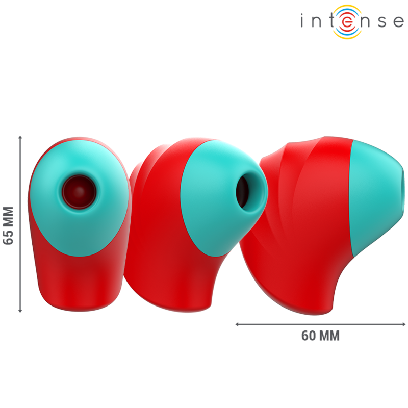 Stimolatore clitorideo INTENSE Donnie di INTENSE FUN in rosso e verde, con design ergonomico e materiali morbidi.