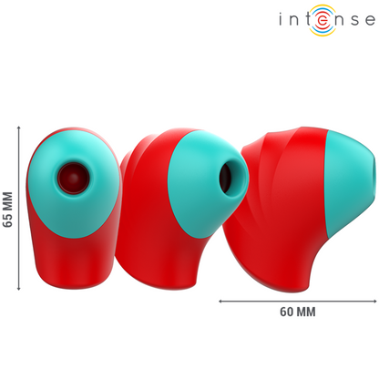 Stimolatore clitorideo INTENSE Donnie di INTENSE FUN in rosso e verde, con design ergonomico e materiali morbidi.