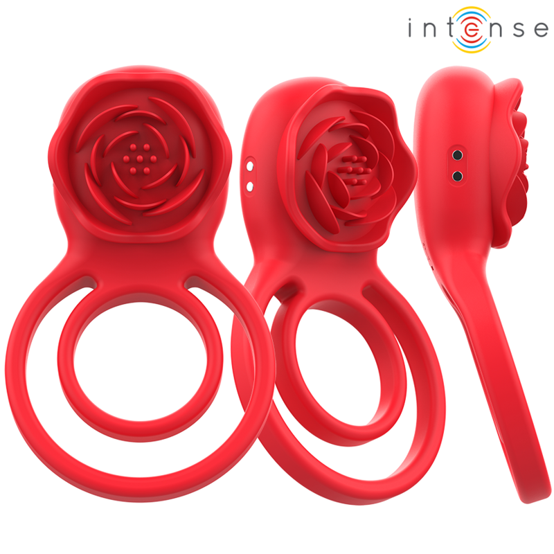 Stimolatore Gail INTENSE FUN con 10 vibrazioni, colore rosso e telecomando, in evidenza con dettagli e pulsanti.