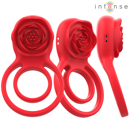 Stimolatore Gail INTENSE FUN con 10 vibrazioni, colore rosso e telecomando, in evidenza con dettagli e pulsanti.