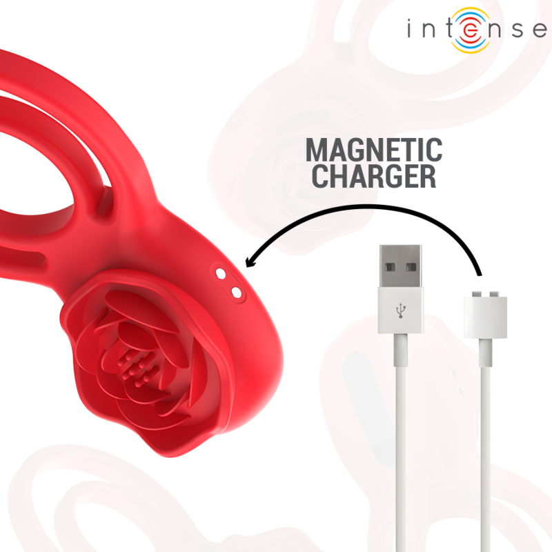 Stimolatore Gail INTENSE FUN con 10 vibrazioni, colore rosso e telecomando, ideale per il piacere e il benessere personale.